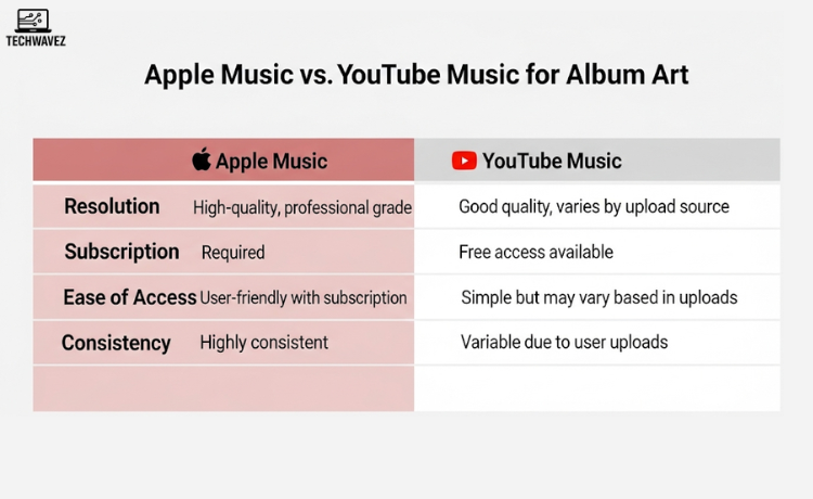 Apple Music vs. YouTube Music for Album Art