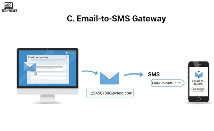 Send massage from PC to Android via Email-to-SMS Gateway