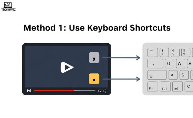 Method 1: Use Keyboard Shortcuts-View Frame by Frame on YouTube