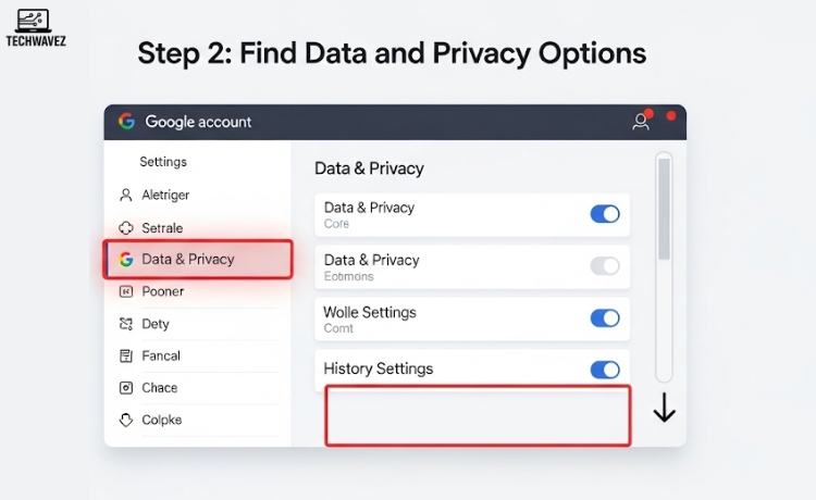 Step 2: Find Data and Privacy Options