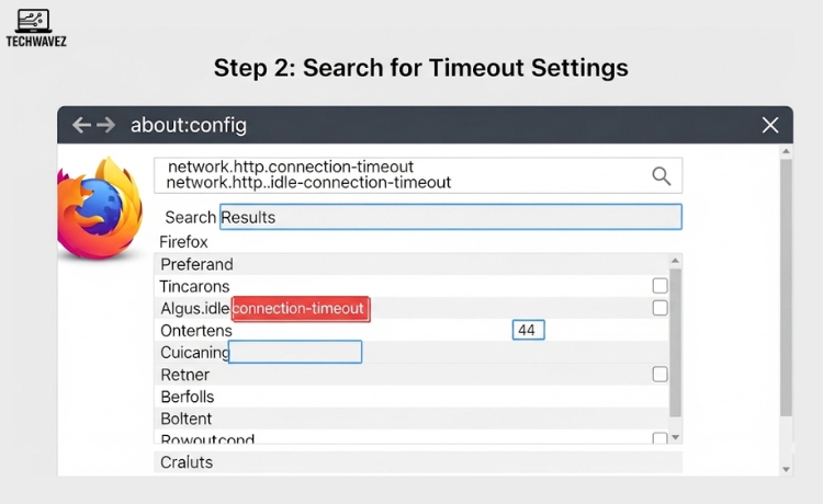 Step 2: Search for Timeout Settings